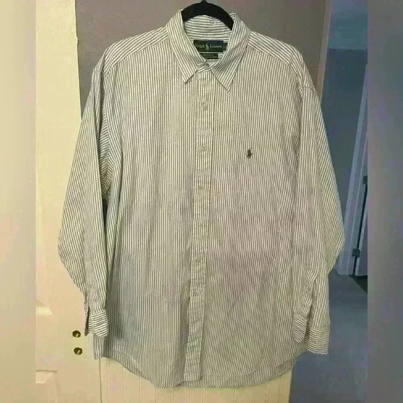 Ralph Lauren Blue Label Other - Ralph Lauren Blue Stripe Long Sleeve Button Up Shirt XL Yarmouth 100% Cotton EUC